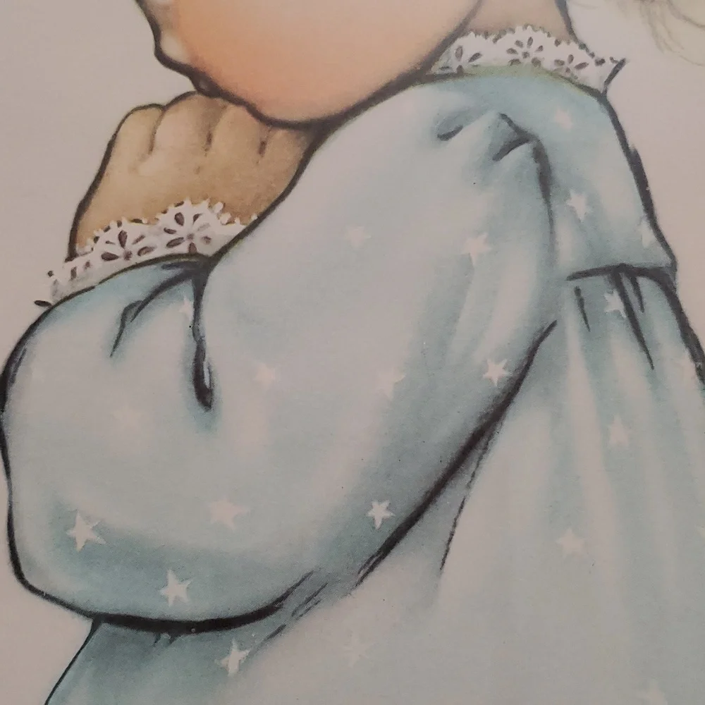 "A Child's Prayer" 1950's Vintage framed lithograph. - Picture 3 of 5